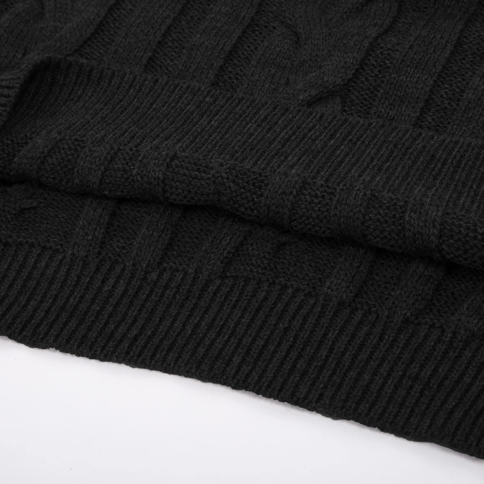 Men's Casual Turtleneck Sweaters Cable Knit Thermal Pullover Sweater - Image 7