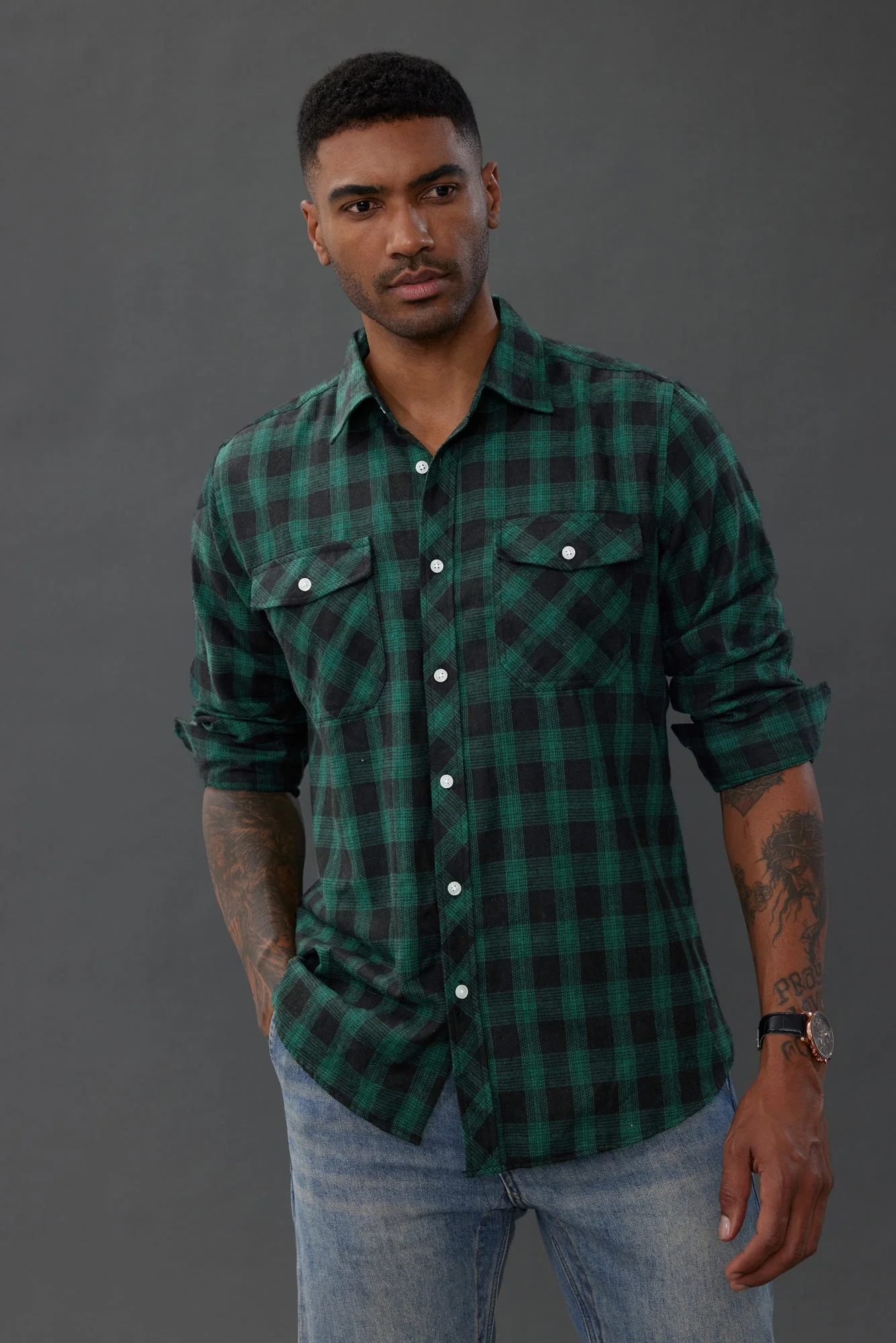 Pj Paul Jones Mens Flannel Button Down Shirts Plaid Casual Regular Fit Long Sleeve Cardigans Shirts - Image 11