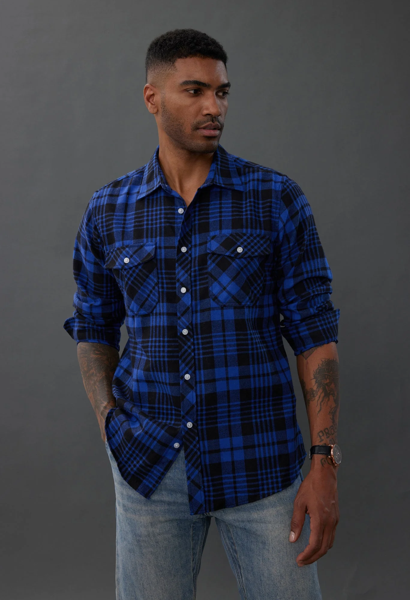 Pj Paul Jones Mens Flannel Button Down Shirts Plaid Casual Regular Fit Long Sleeve Cardigans Shirts - Image 15