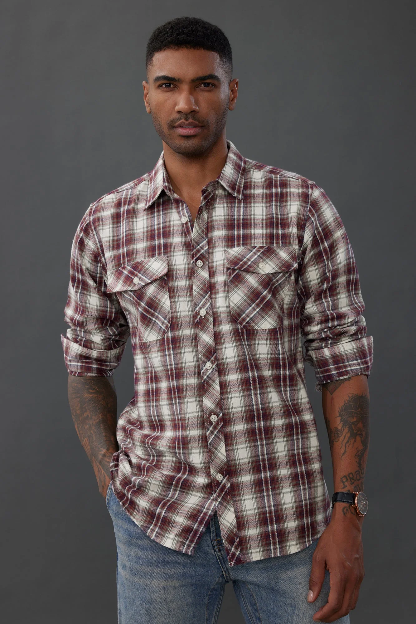 Pj Paul Jones Mens Flannel Button Down Shirts Plaid Casual Regular Fit Long Sleeve Cardigans Shirts - Image 19