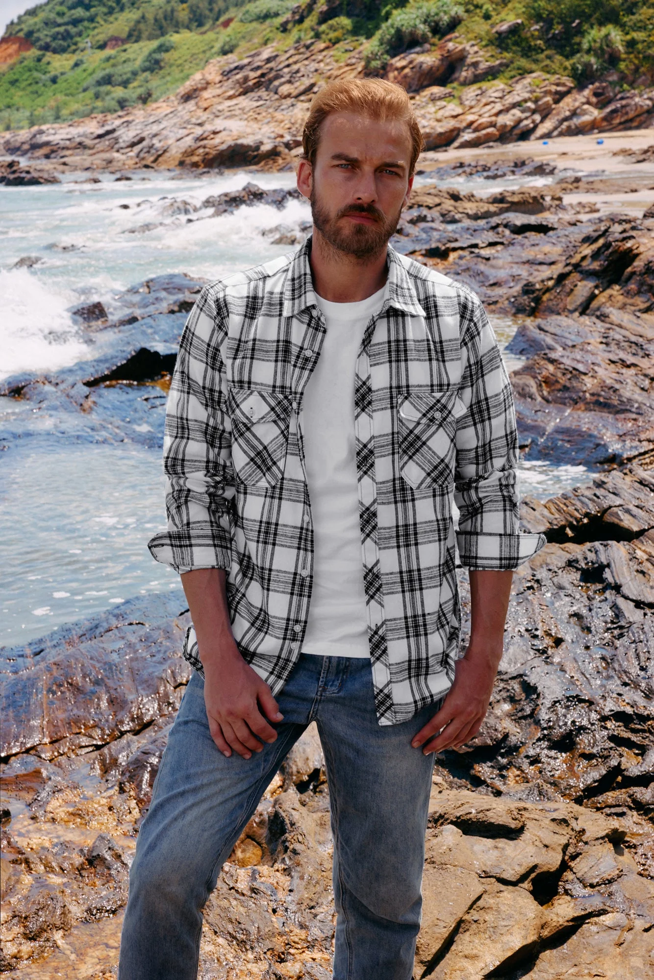 Pj Paul Jones Mens Flannel Button Down Shirts Plaid Casual Regular Fit Long Sleeve Cardigans Shirts - Image 23