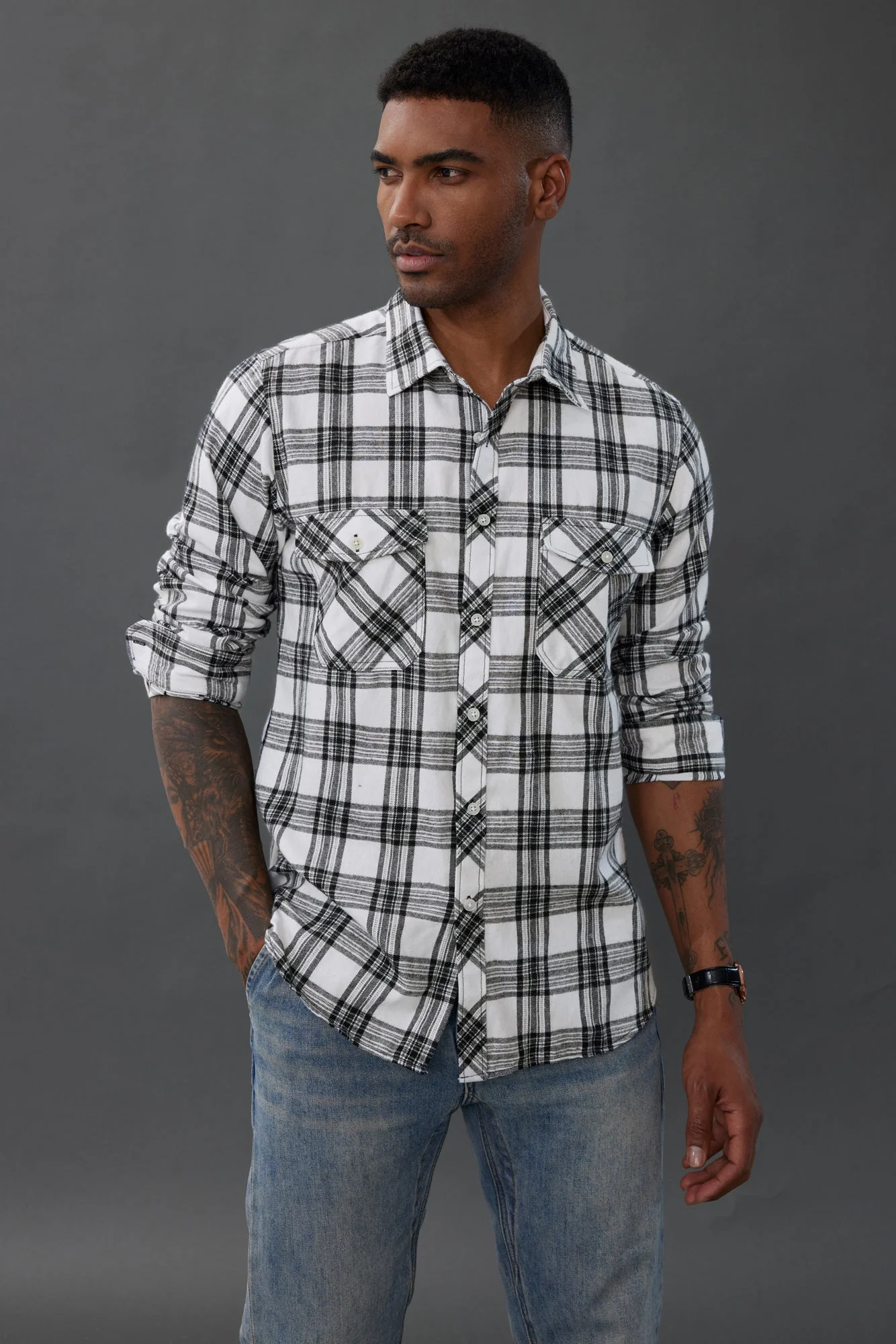 Pj Paul Jones Mens Flannel Button Down Shirts Plaid Casual Regular Fit Long Sleeve Cardigans Shirts - Image 24