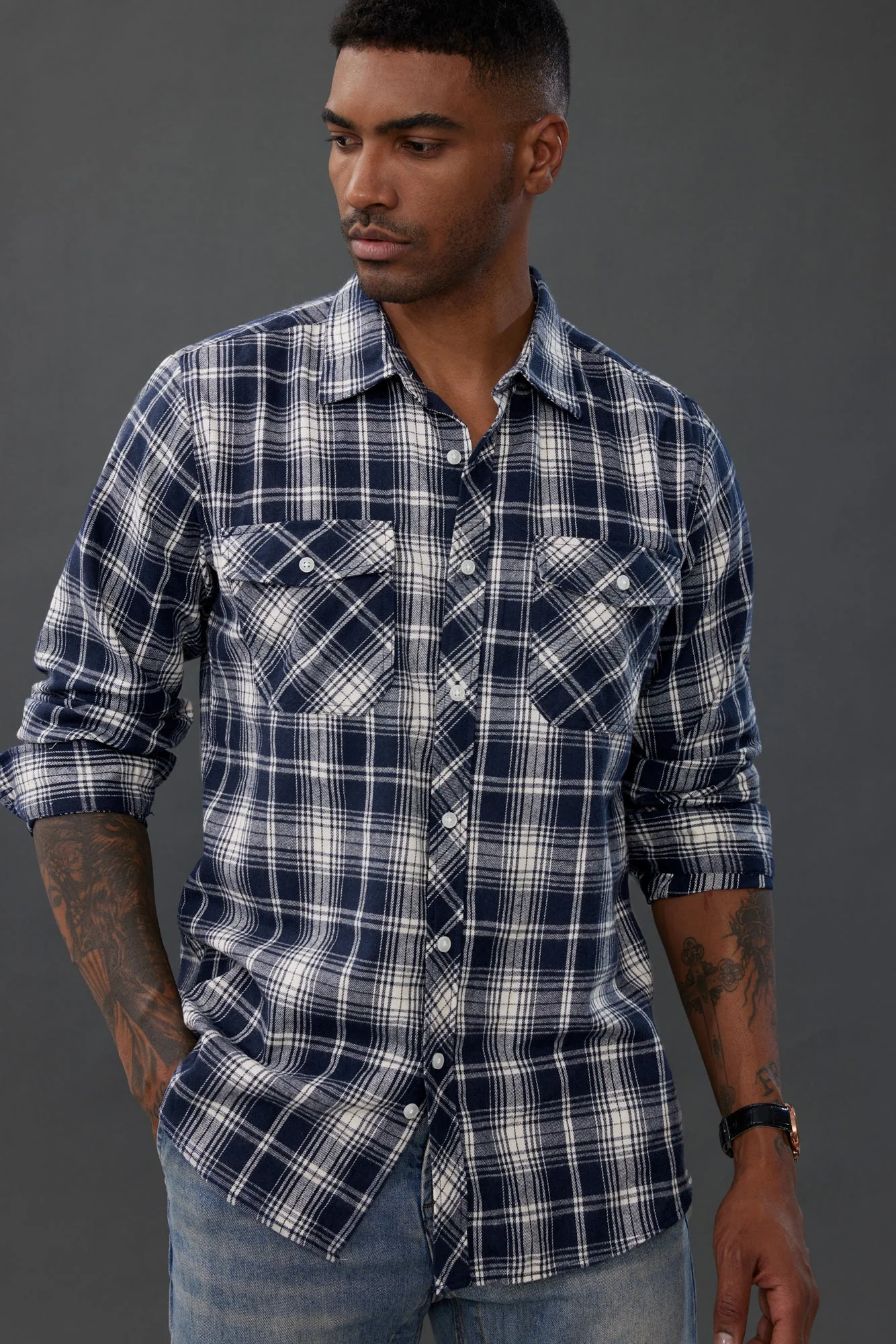 Pj Paul Jones Mens Flannel Button Down Shirts Plaid Casual Regular Fit Long Sleeve Cardigans Shirts - Image 4