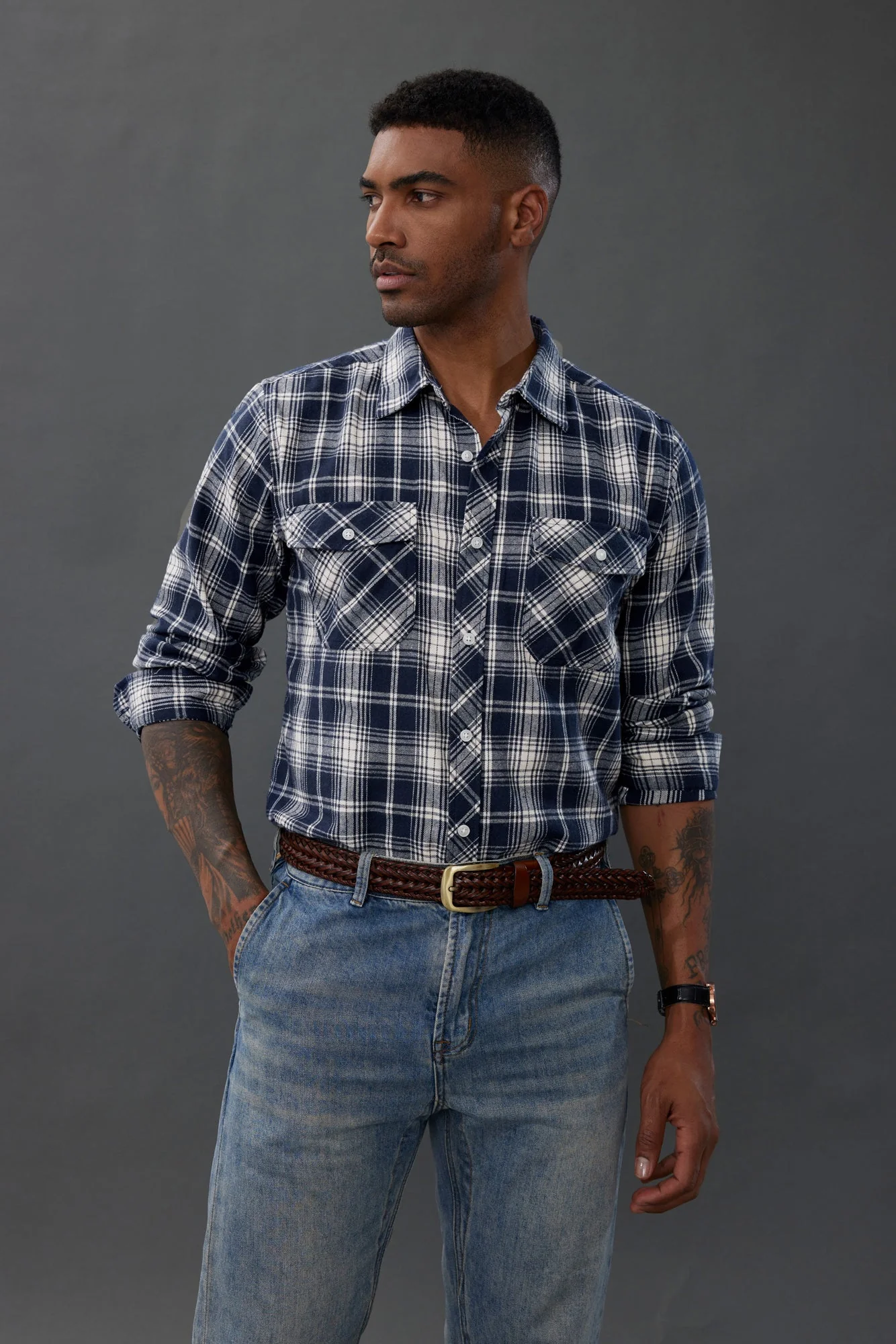 Pj Paul Jones Mens Flannel Button Down Shirts Plaid Casual Regular Fit Long Sleeve Cardigans Shirts - Image 6