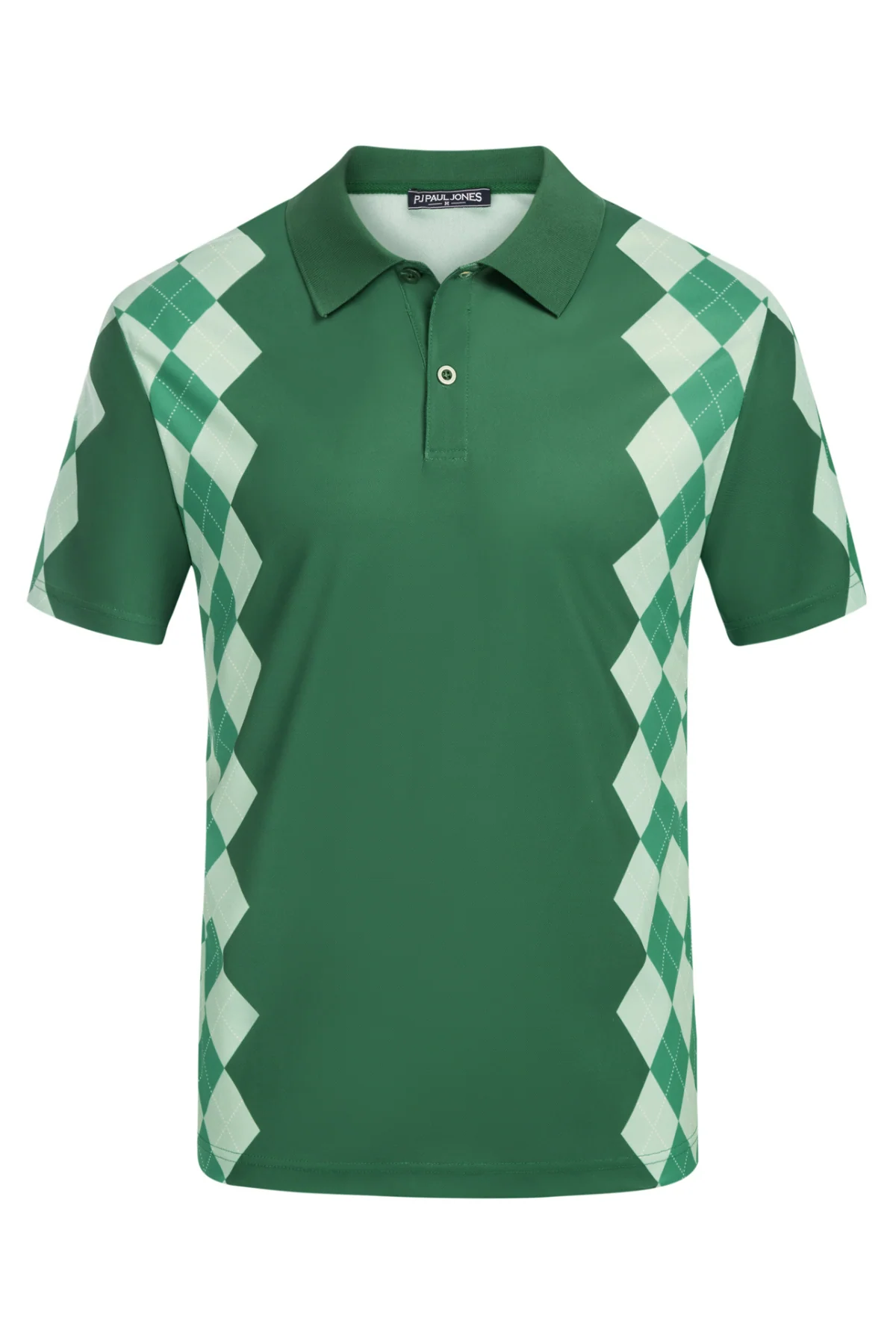 Men Argyle Polo Shirt Moisture Wicking Contrast Tennis Golf Pullover Shirts for Summer - Image 14