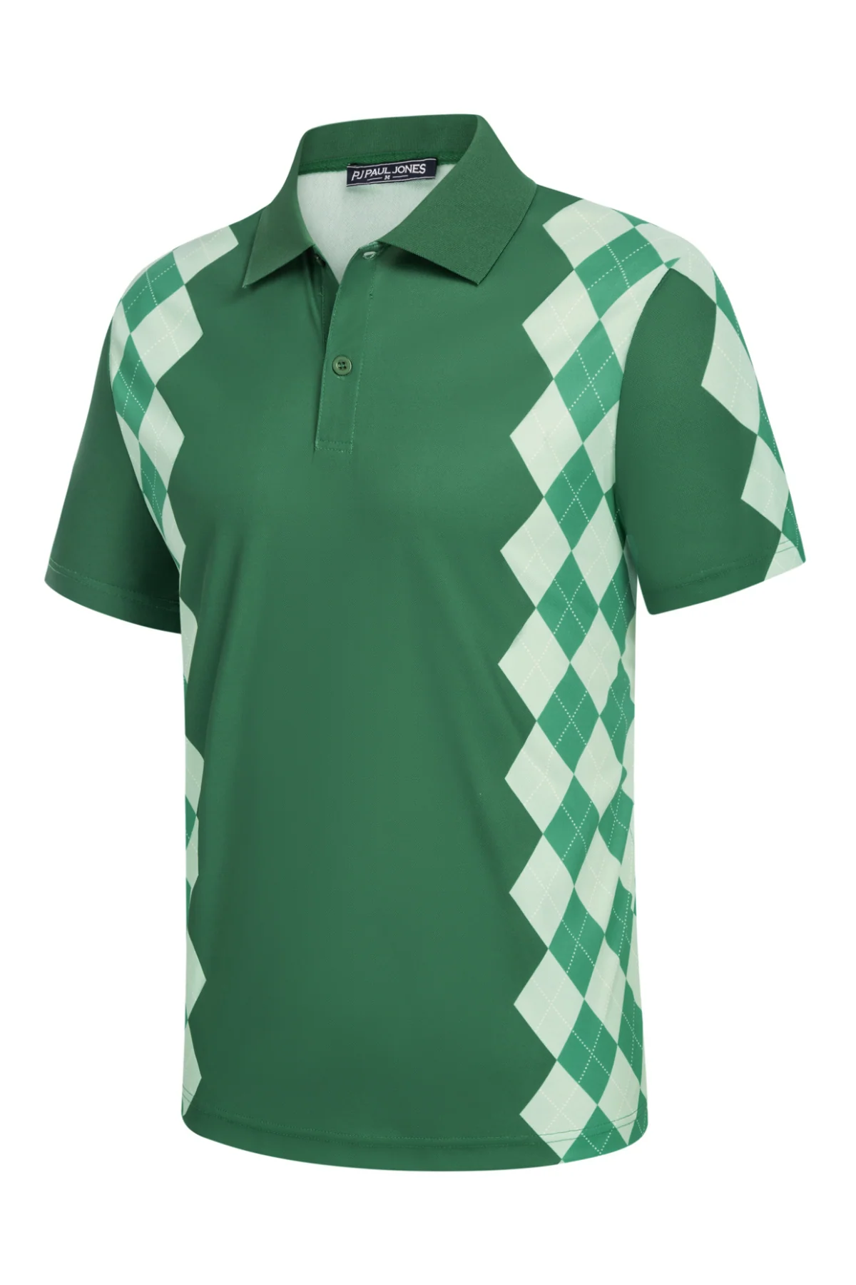 Men Argyle Polo Shirt Moisture Wicking Contrast Tennis Golf Pullover Shirts for Summer - Image 15