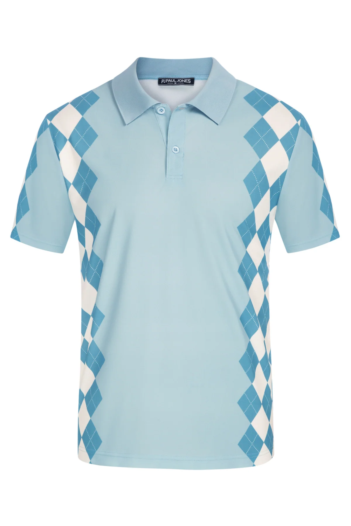 Men Argyle Polo Shirt Moisture Wicking Contrast Tennis Golf Pullover Shirts for Summer - Image 18