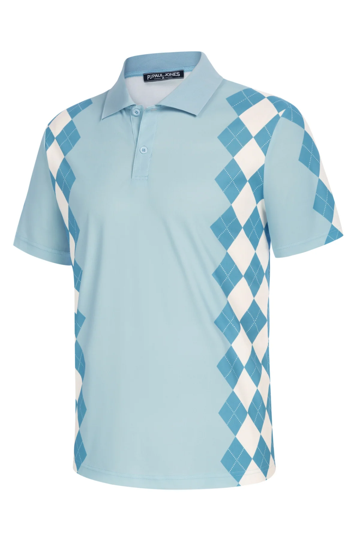 Men Argyle Polo Shirt Moisture Wicking Contrast Tennis Golf Pullover Shirts for Summer - Image 19