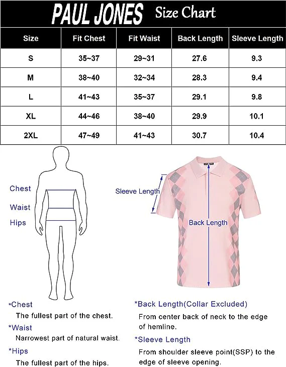 Men Argyle Polo Shirt Moisture Wicking Contrast Tennis Golf Pullover Shirts for Summer - Image 23