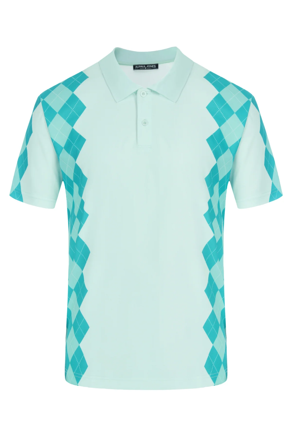 Men Argyle Polo Shirt Moisture Wicking Contrast Tennis Golf Pullover Shirts for Summer - Image 3
