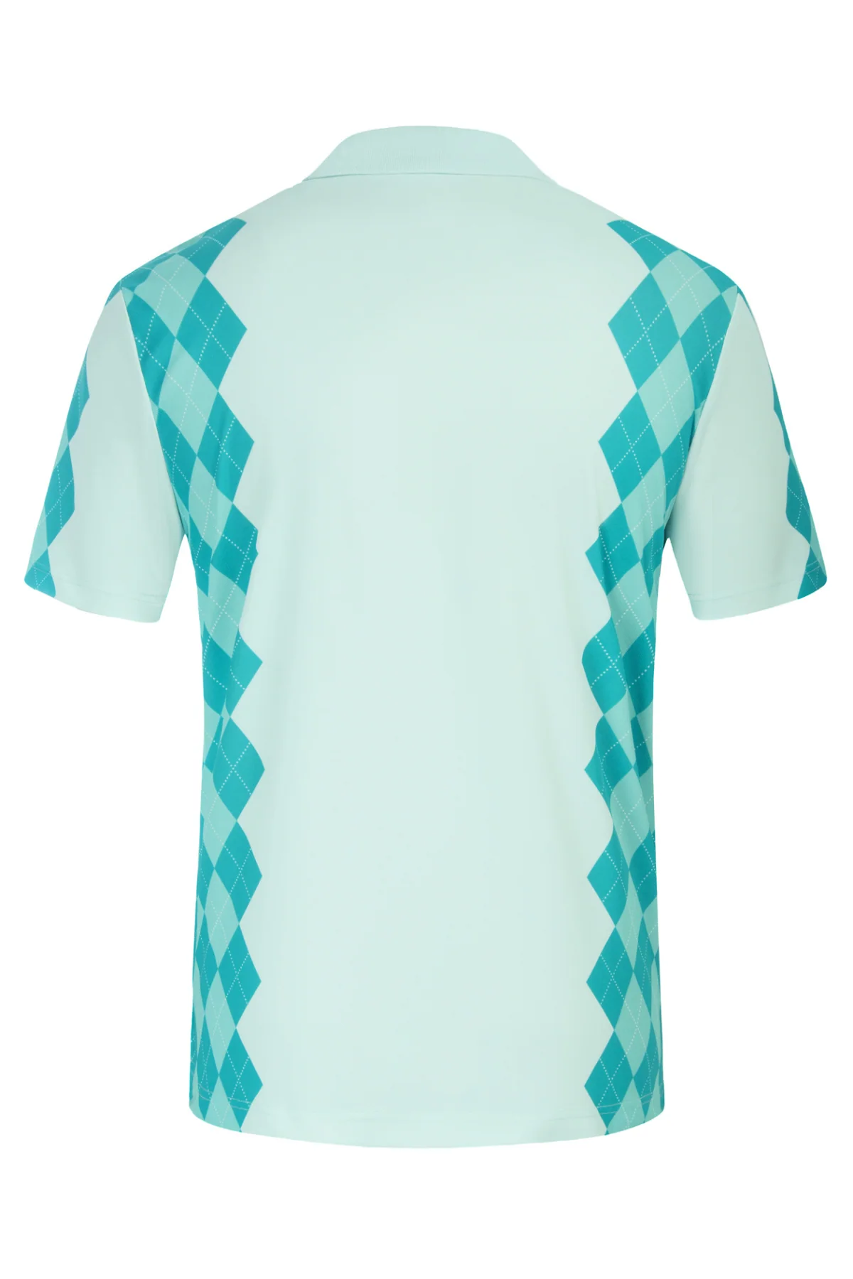 Men Argyle Polo Shirt Moisture Wicking Contrast Tennis Golf Pullover Shirts for Summer - Image 4