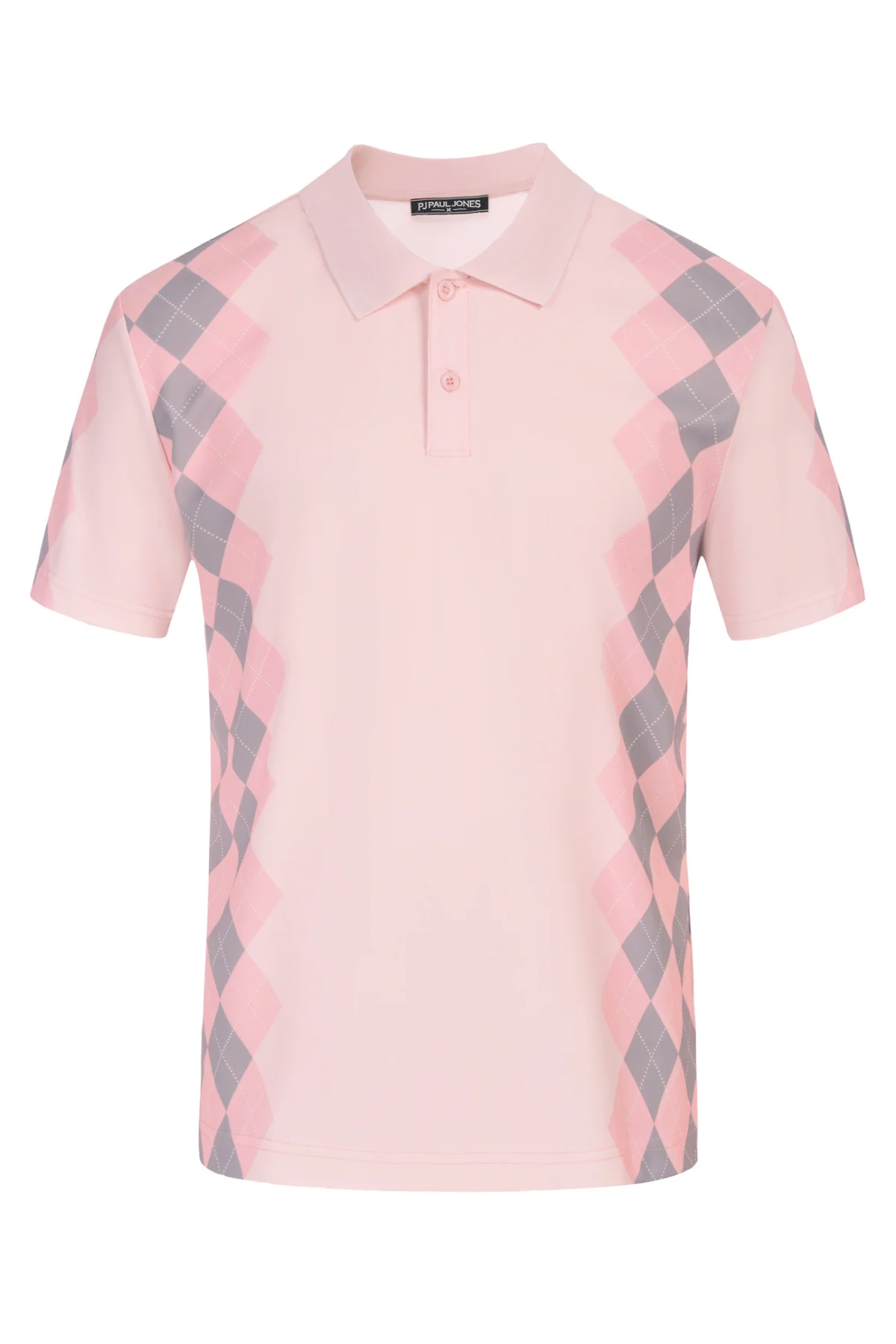 Men Argyle Polo Shirt Moisture Wicking Contrast Tennis Golf Pullover Shirts for Summer - Image 7