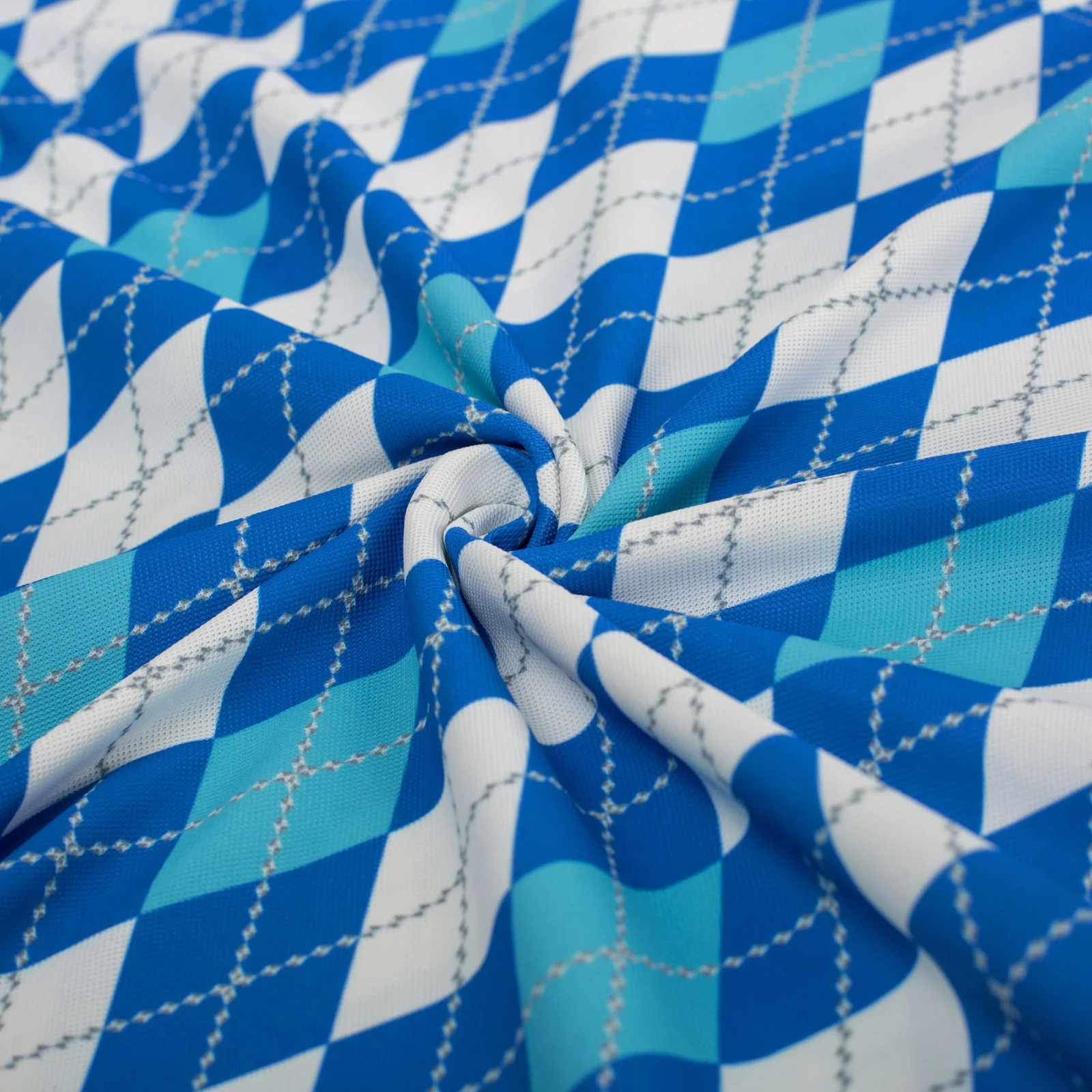 Men's Performance Golf Pullover Shirt Grid Argyle Short Sleeve Stretch Polo Shirt - Image 37