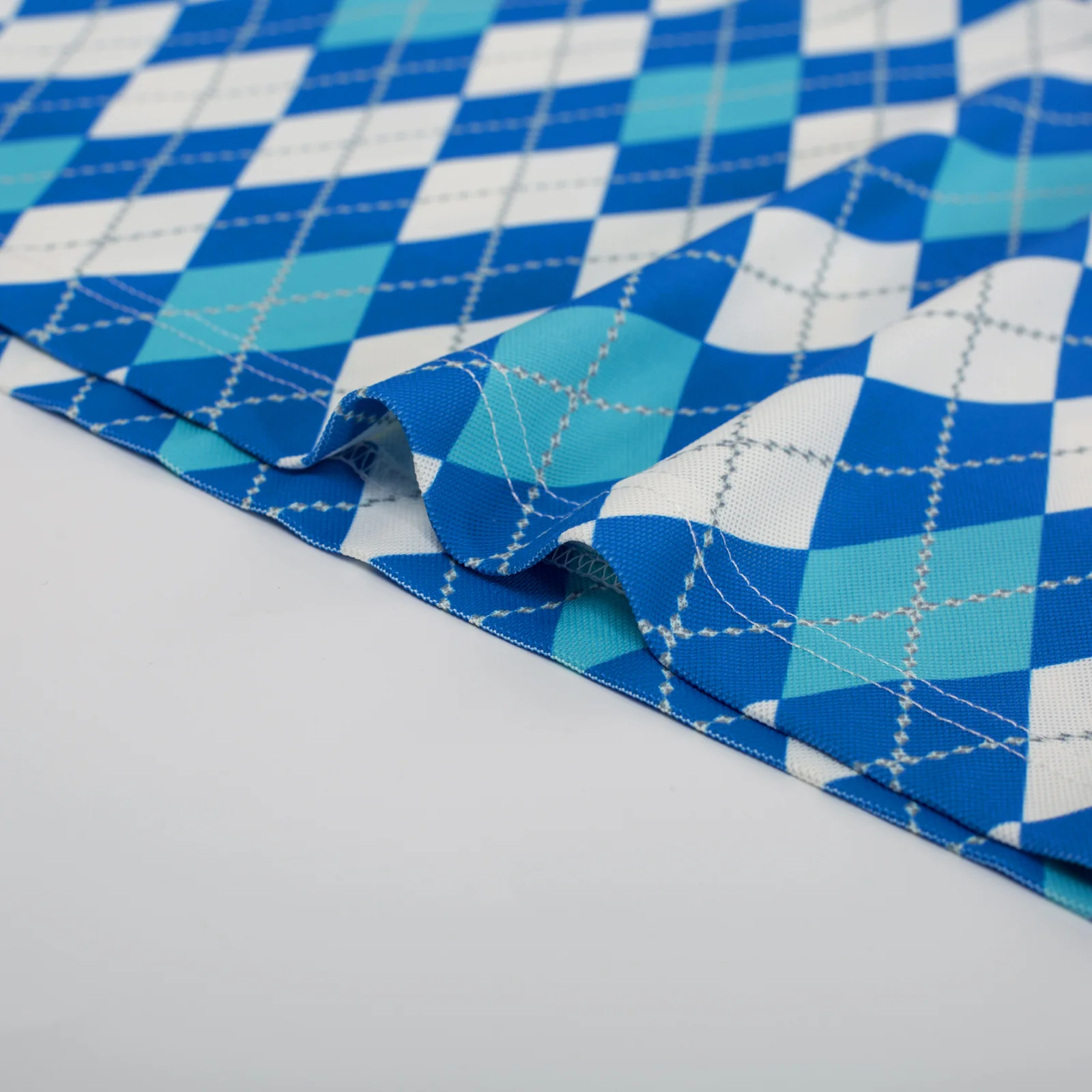Men's Performance Golf Pullover Shirt Grid Argyle Short Sleeve Stretch Polo Shirt - Image 38