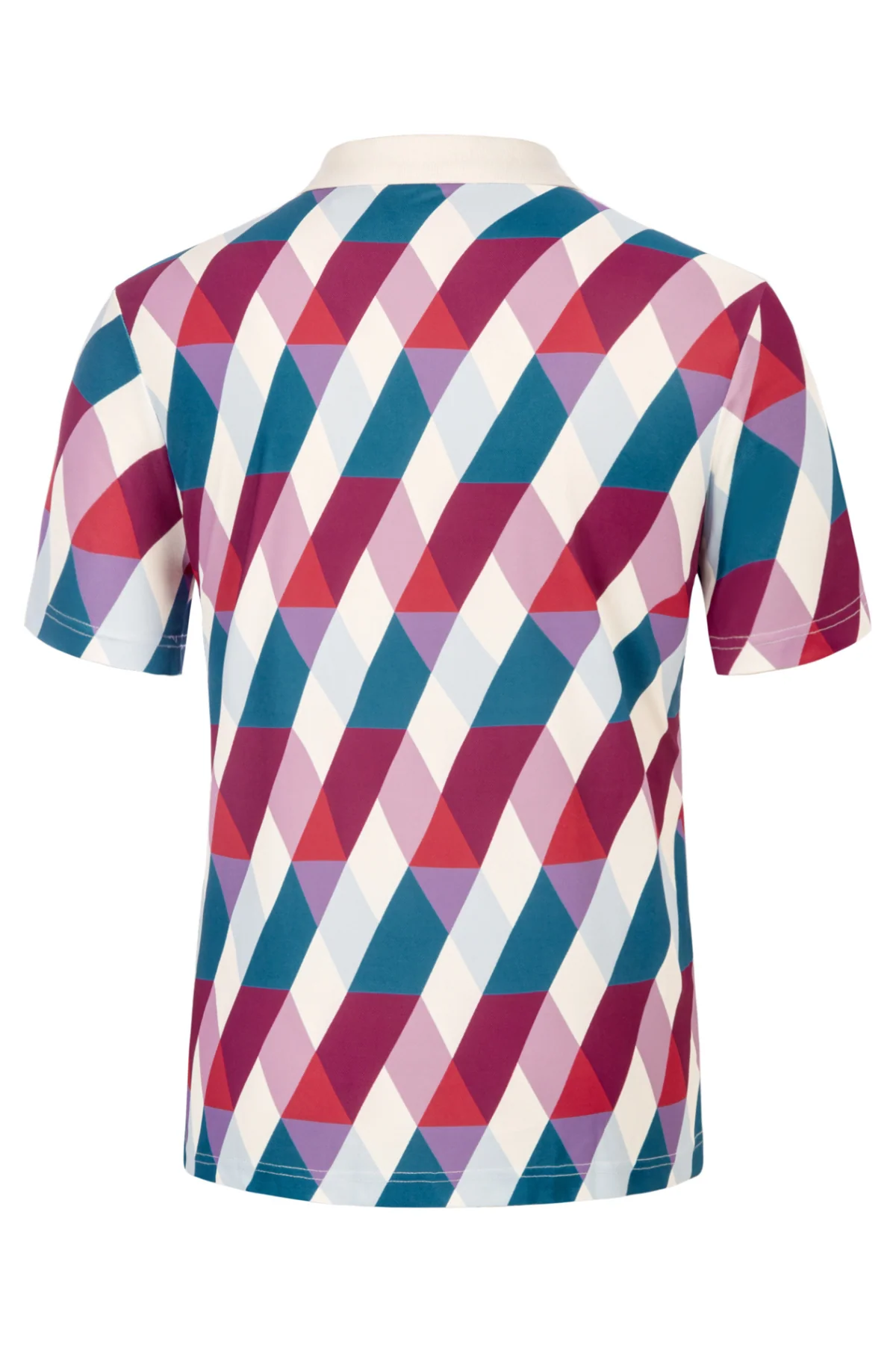 Men's Performance Golf Pullover Shirt Grid Argyle Short Sleeve Stretch Polo Shirt - Image 9