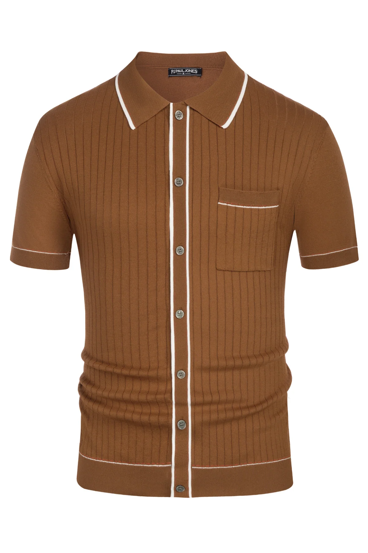 PJ PAUL JONES Men's Short Sleeve Knit Polo Shirts Vintage Golf Cardigans Shirts - Image 13