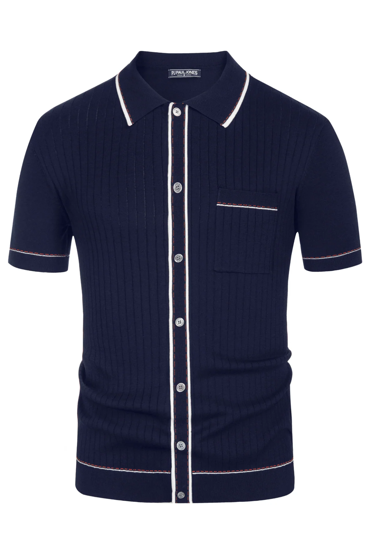 PJ PAUL JONES Men's Short Sleeve Knit Polo Shirts Vintage Golf Cardigans Shirts - Image 17