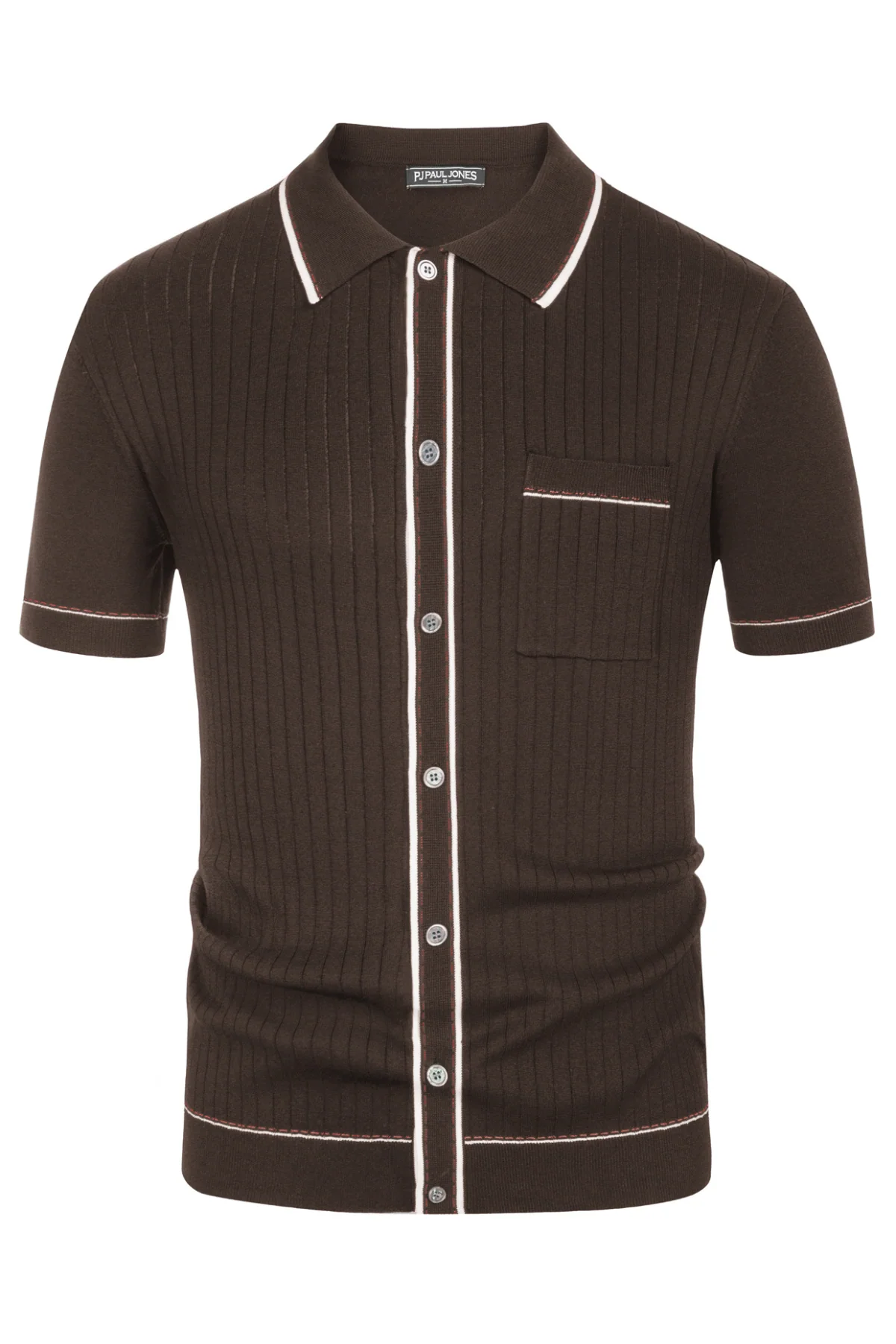 PJ PAUL JONES Men's Short Sleeve Knit Polo Shirts Vintage Golf Cardigans Shirts - Image 22