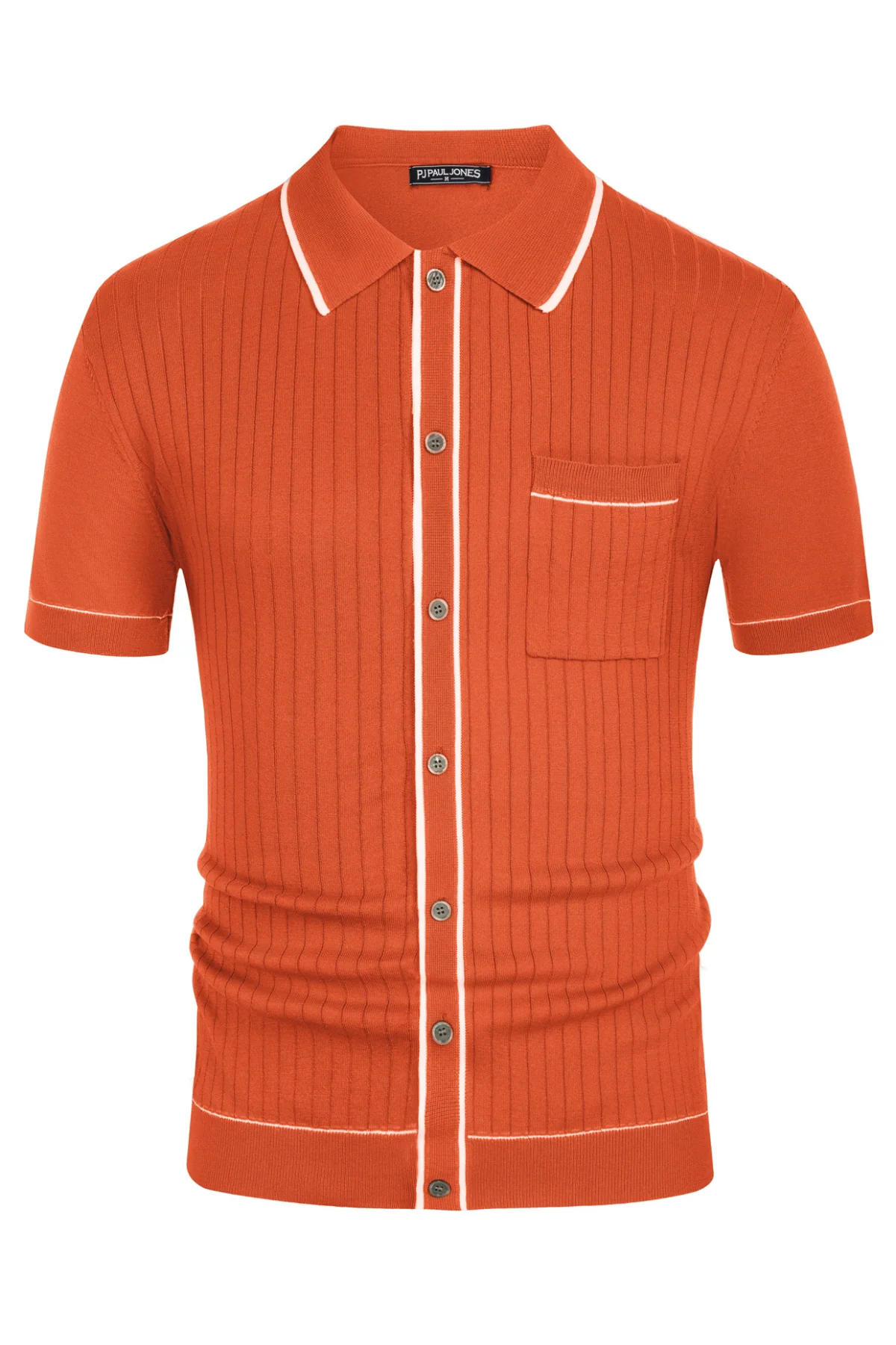 PJ PAUL JONES Men's Short Sleeve Knit Polo Shirts Vintage Golf Cardigans Shirts - Image 27