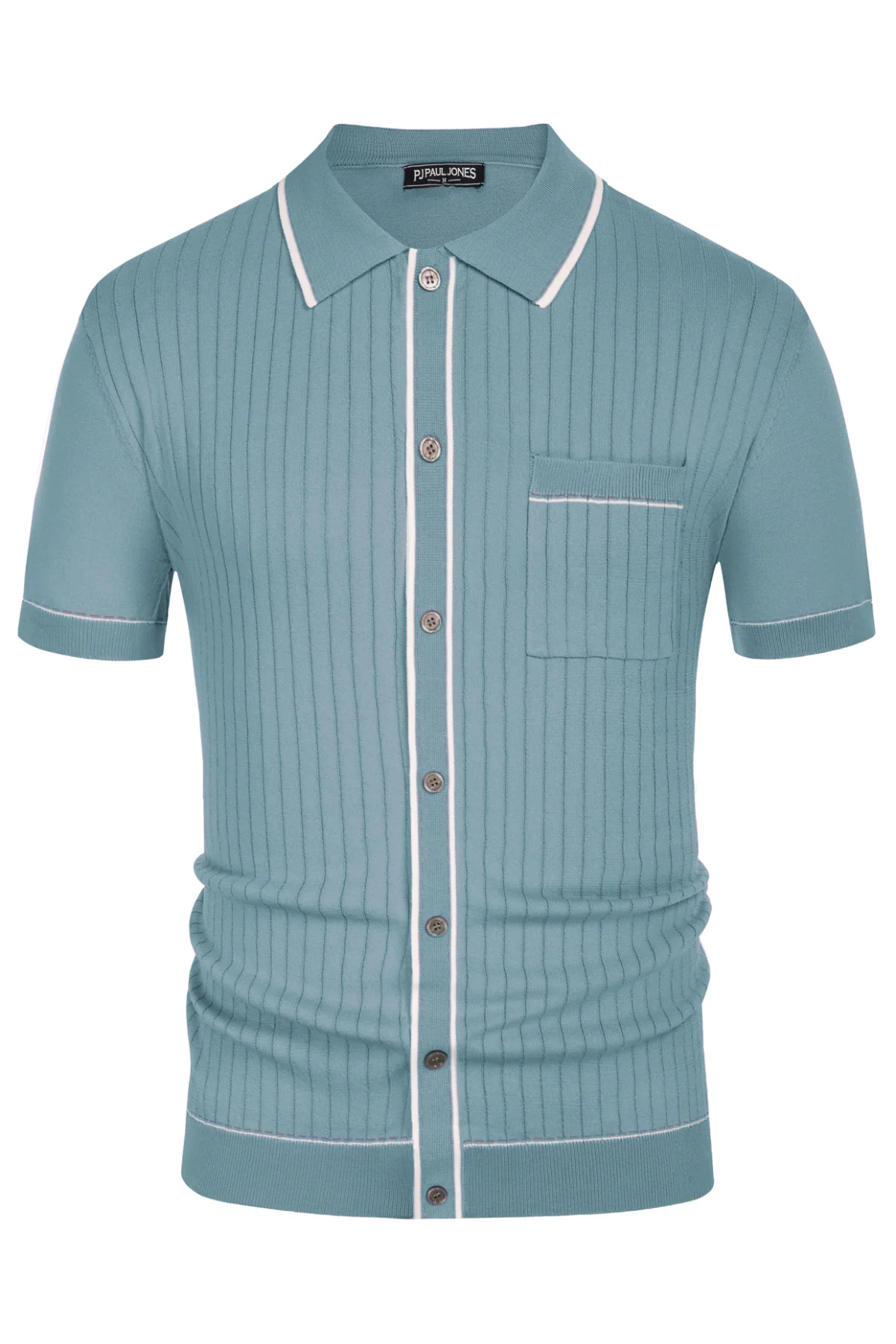 PJ PAUL JONES Men's Short Sleeve Knit Polo Shirts Vintage Golf Cardigans Shirts - Image 33