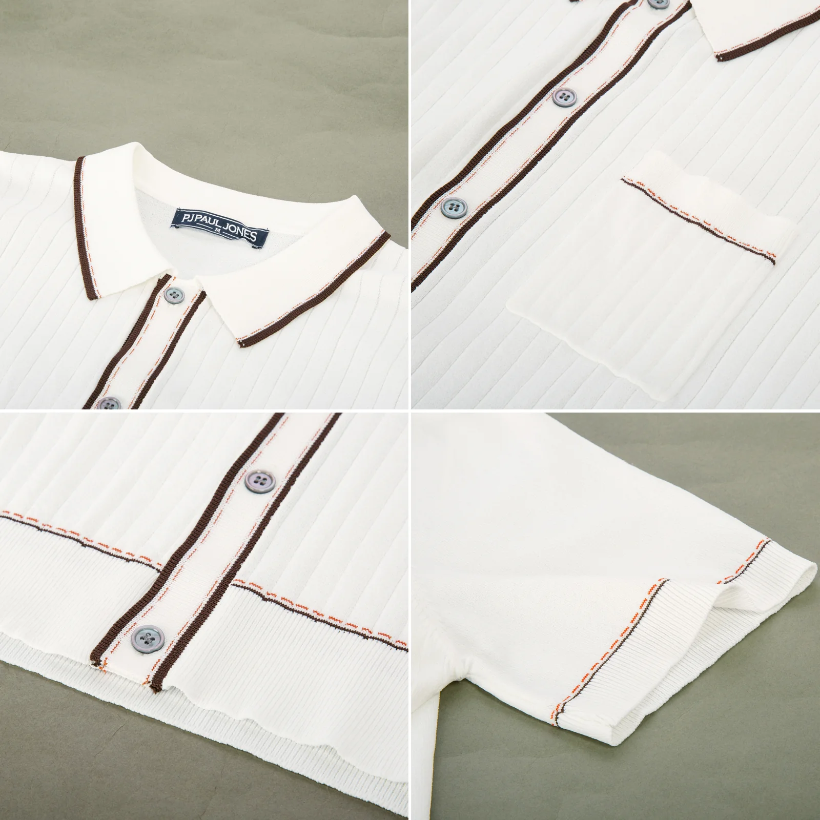 PJ PAUL JONES Men's Short Sleeve Knit Polo Shirts Vintage Golf Cardigans Shirts - Image 41