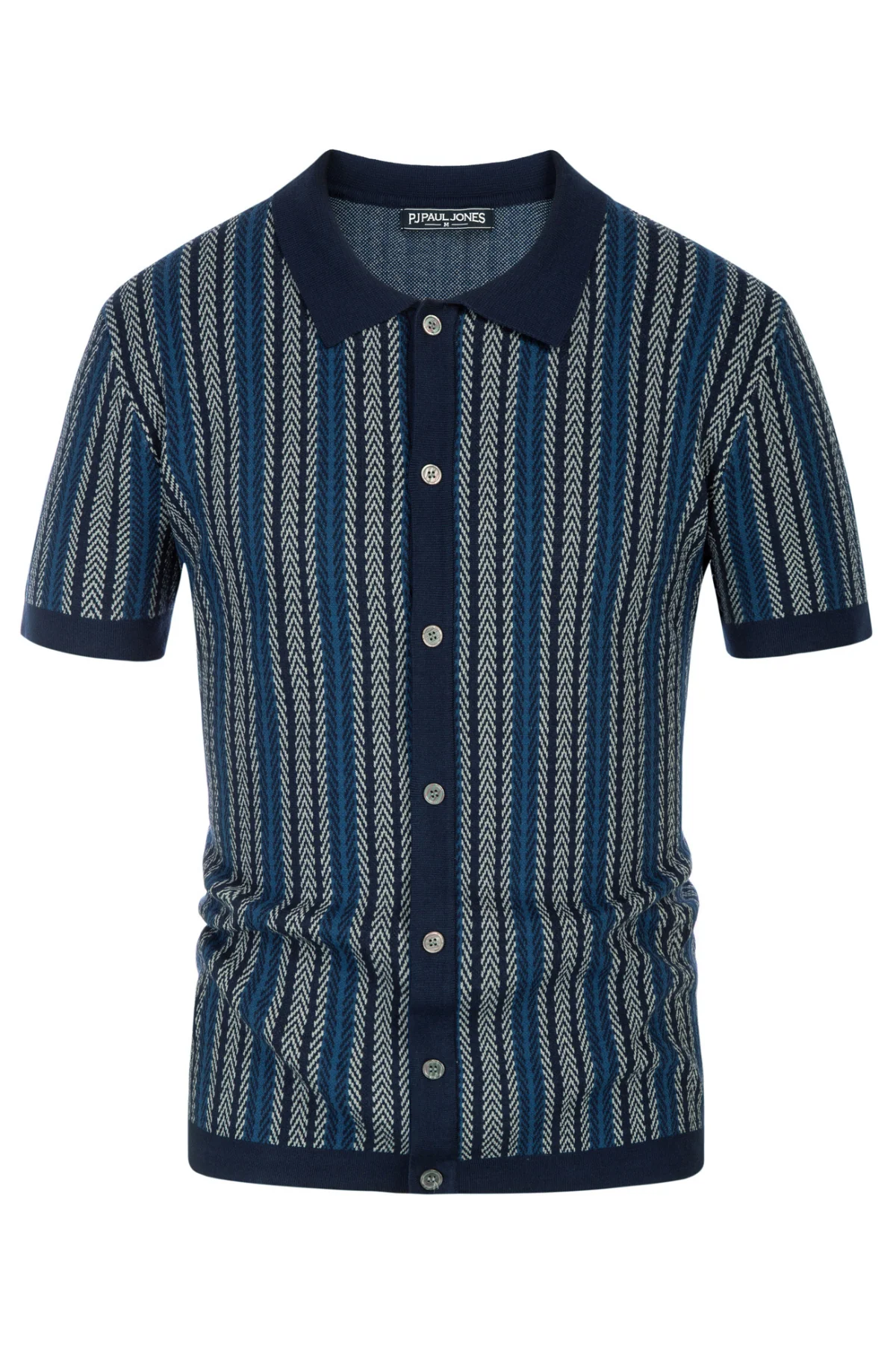 Men's Polo Shirts Retro Knit Shirt 70s Vintage Striped Cardigans Shirts Short Sleeve Button Down Clothing - Image 13