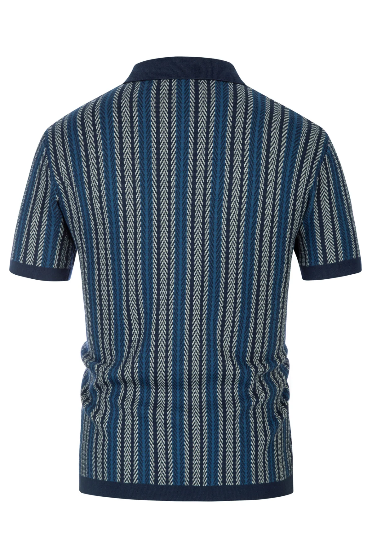Men's Polo Shirts Retro Knit Shirt 70s Vintage Striped Cardigans Shirts Short Sleeve Button Down Clothing - Image 14