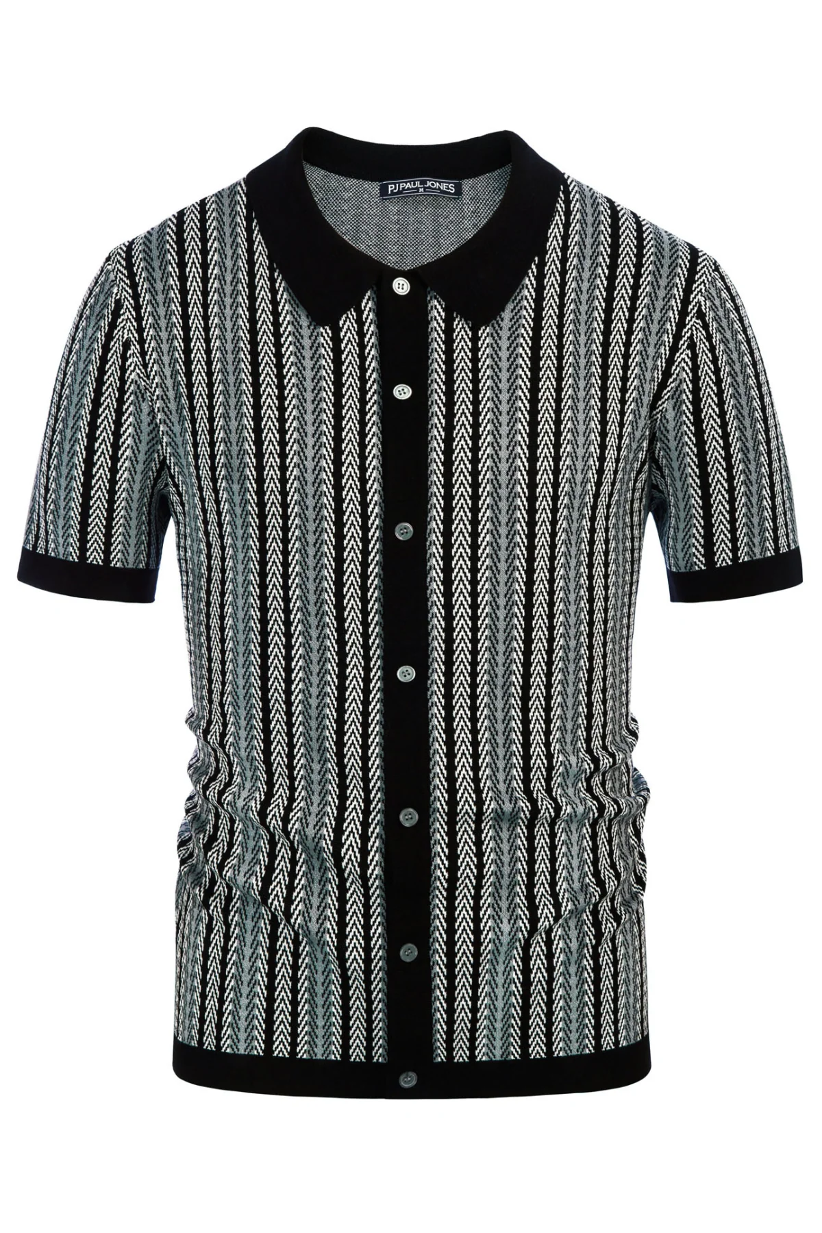 Men's Polo Shirts Retro Knit Shirt 70s Vintage Striped Cardigans Shirts Short Sleeve Button Down Clothing - Image 23