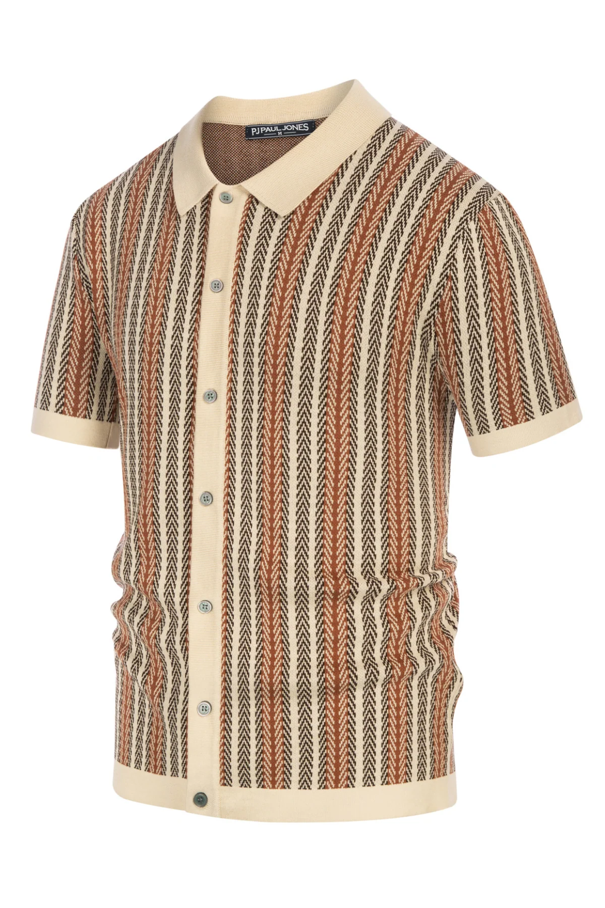 Men's Polo Shirts Retro Knit Shirt 70s Vintage Striped Cardigans Shirts Short Sleeve Button Down Clothing - Image 29