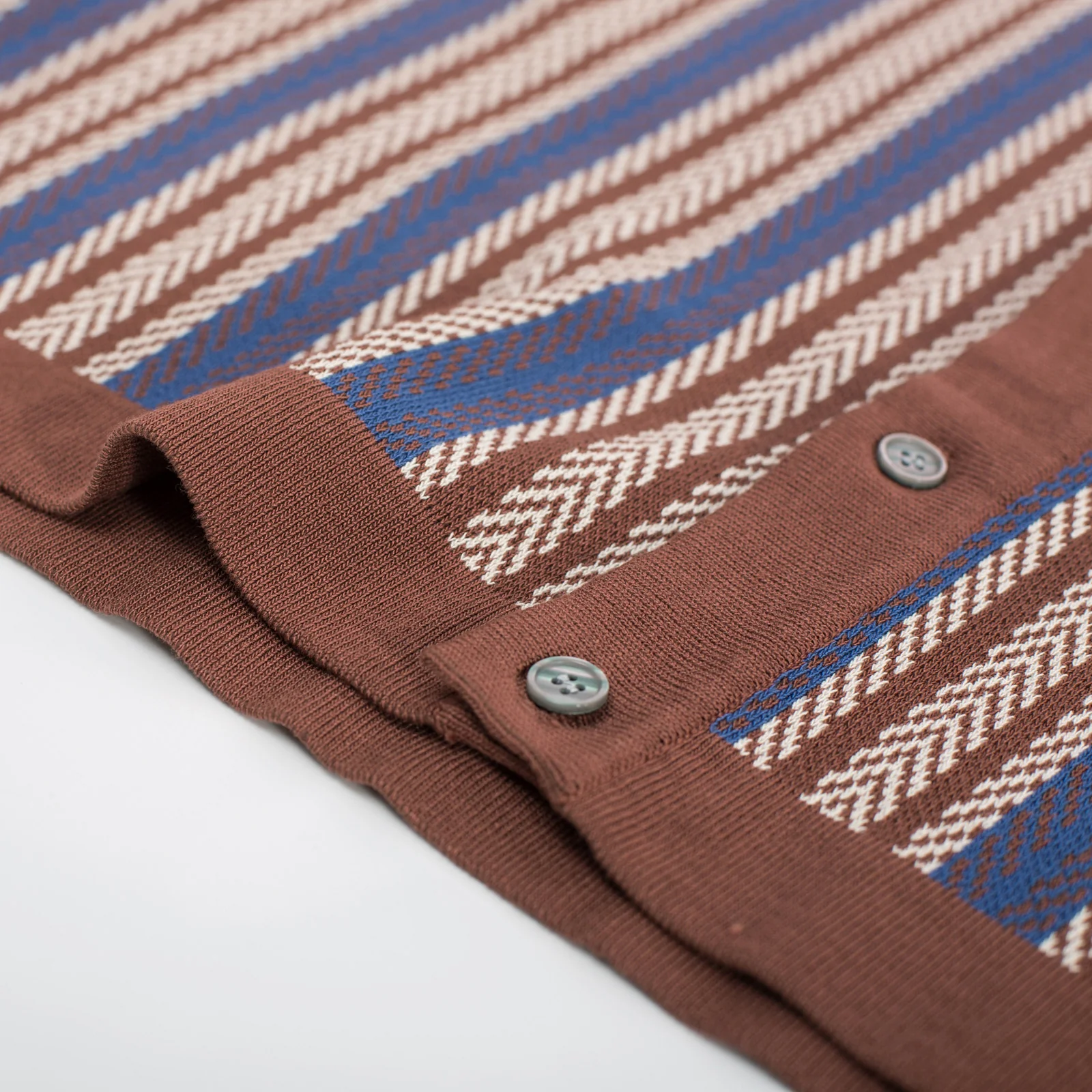 Men's Polo Shirts Retro Knit Shirt 70s Vintage Striped Cardigans Shirts Short Sleeve Button Down Clothing - Image 42