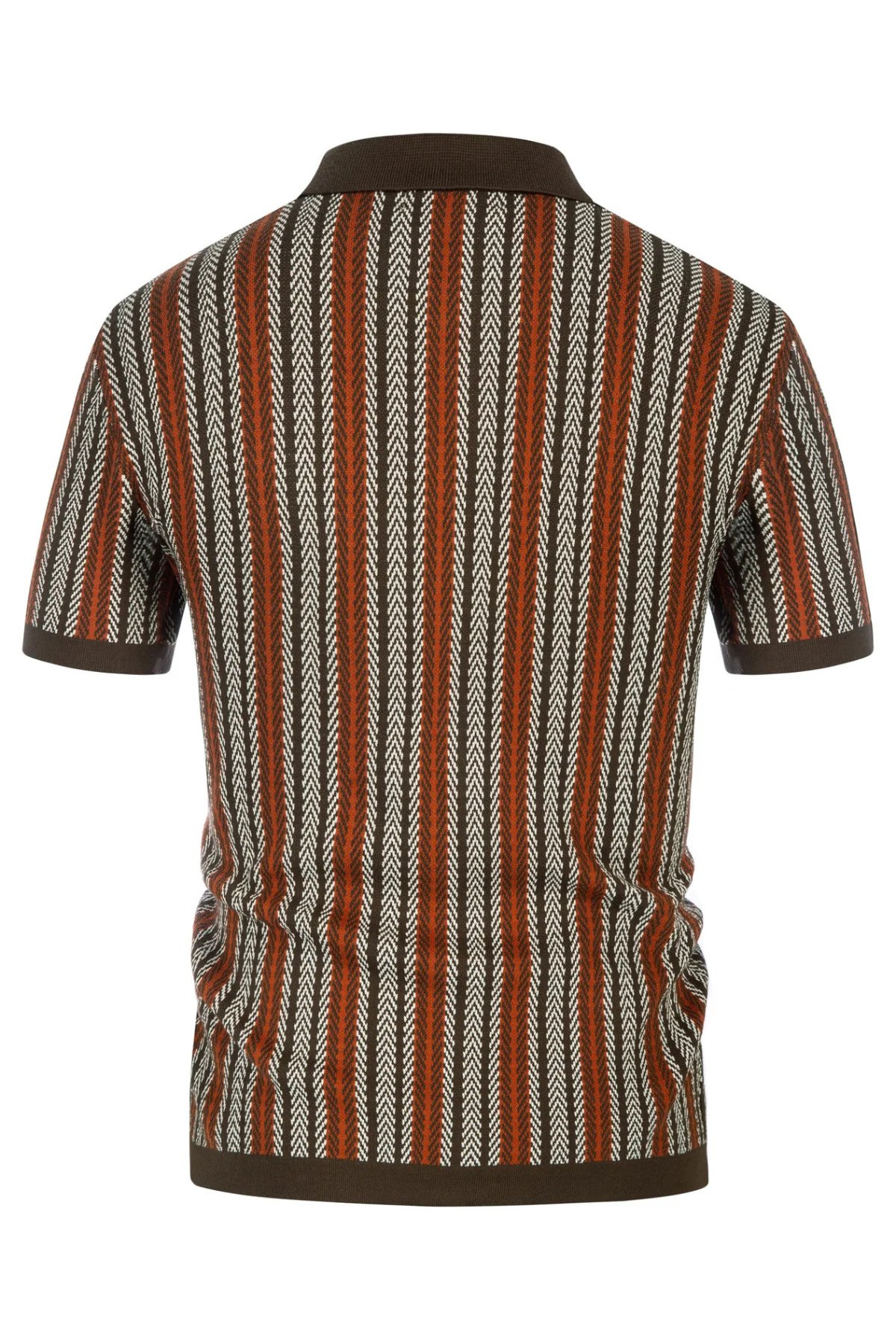 Men's Polo Shirts Retro Knit Shirt 70s Vintage Striped Cardigans Shirts Short Sleeve Button Down Clothing - Image 9