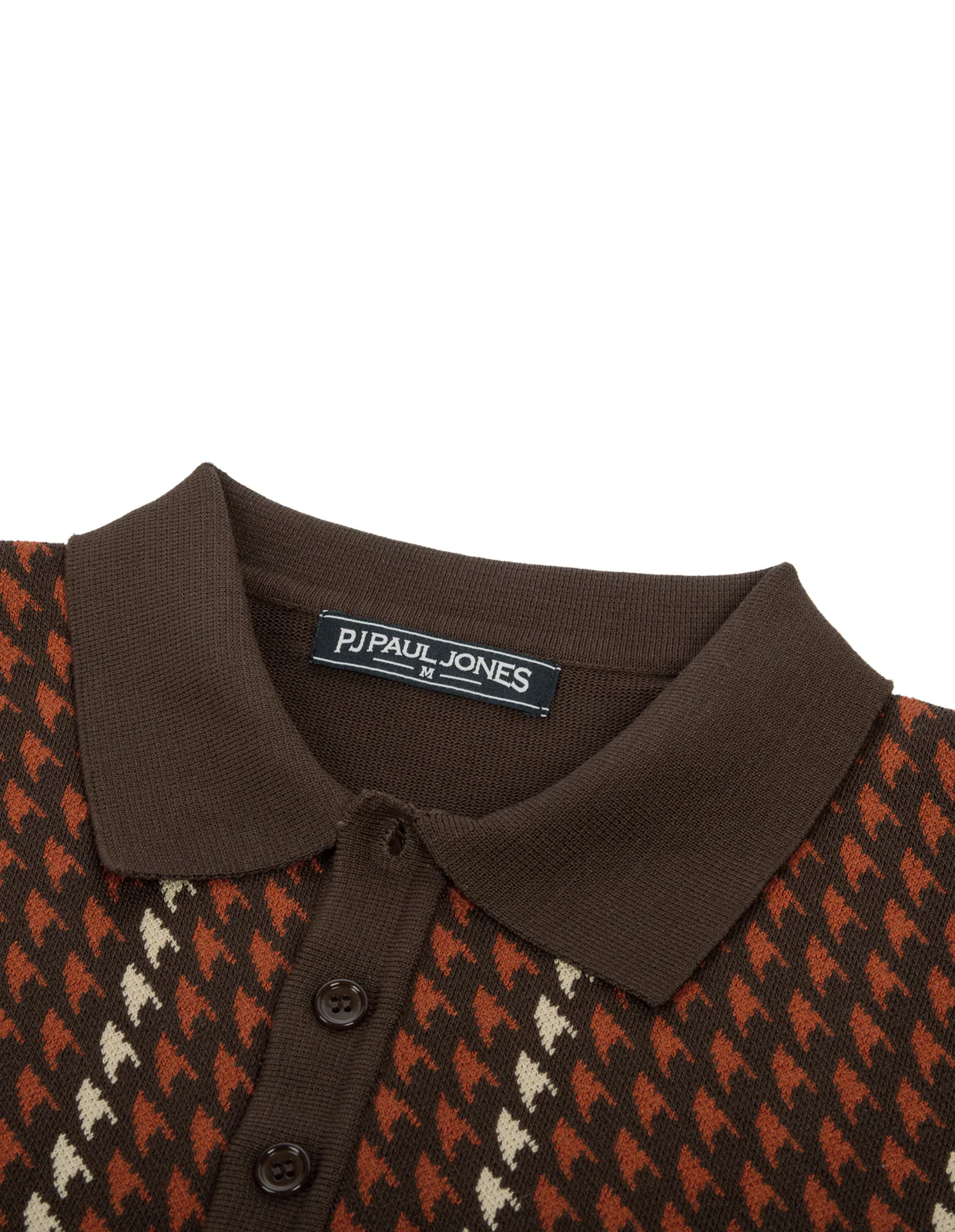 Men's Vintage Polo Shirts Lightweight Retro 70s Knit Houndstooth Golf Pullover Shirts - Image 13