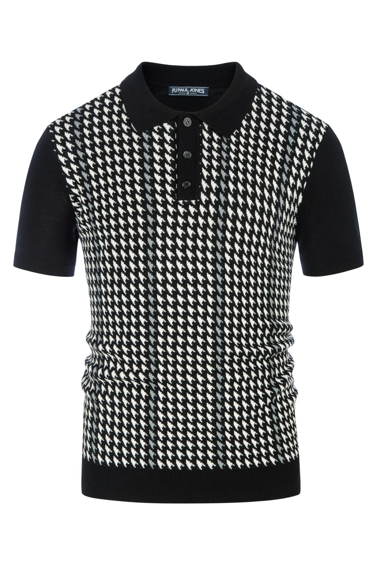 Men's Vintage Polo Shirts Lightweight Retro 70s Knit Houndstooth Golf Pullover Shirts - Image 15