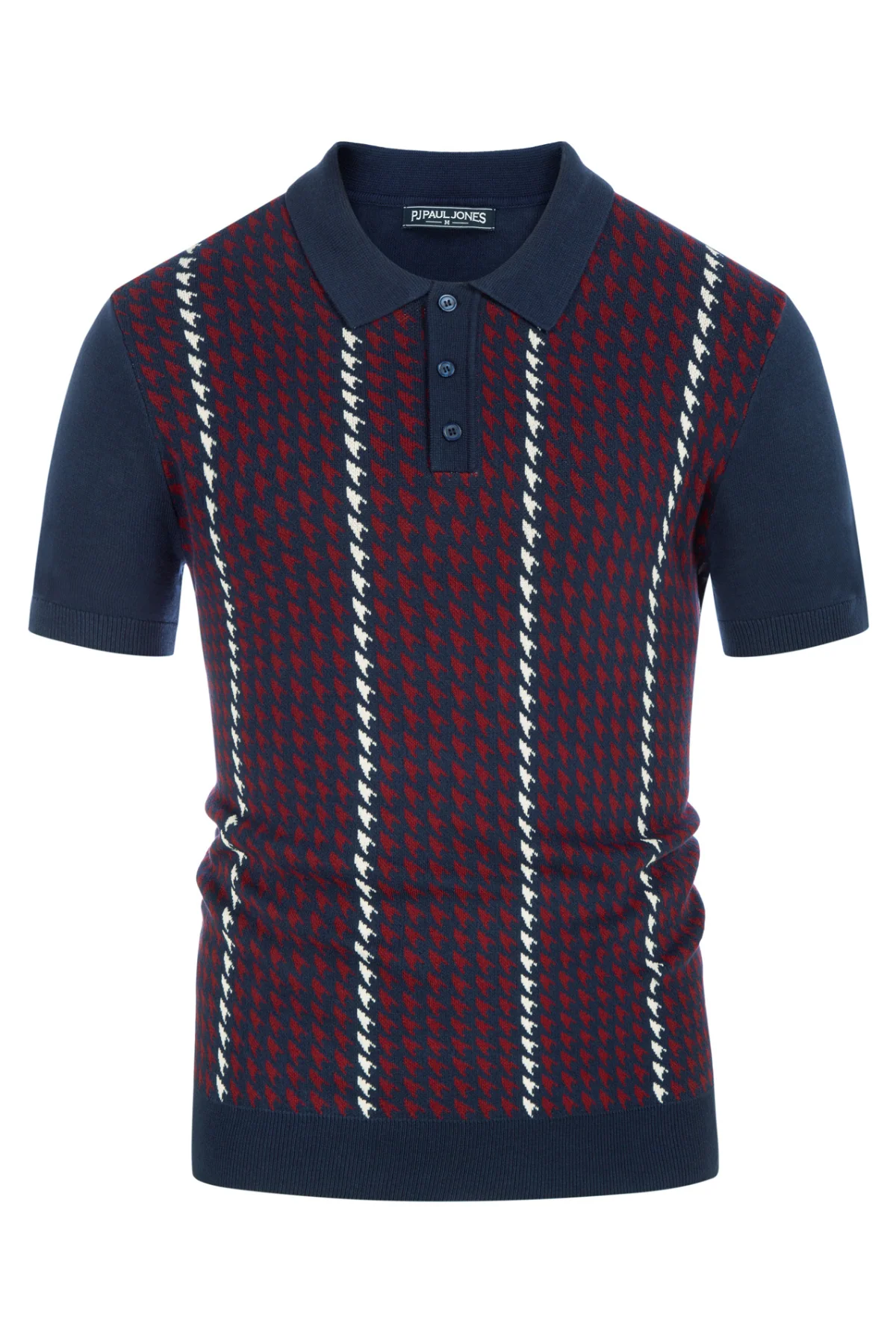 Men's Vintage Polo Shirts Lightweight Retro 70s Knit Houndstooth Golf Pullover Shirts - Image 18