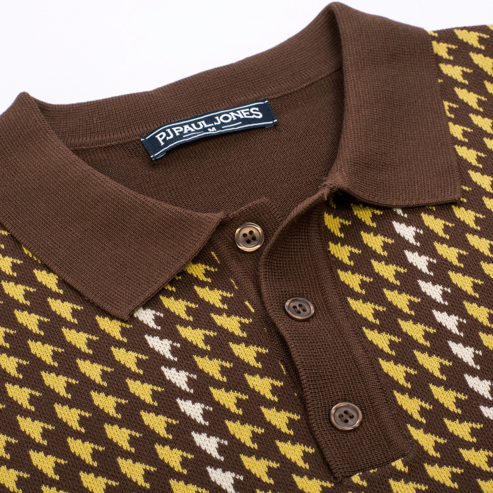 Men's Vintage Polo Shirts Lightweight Retro 70s Knit Houndstooth Golf Pullover Shirts - Image 35