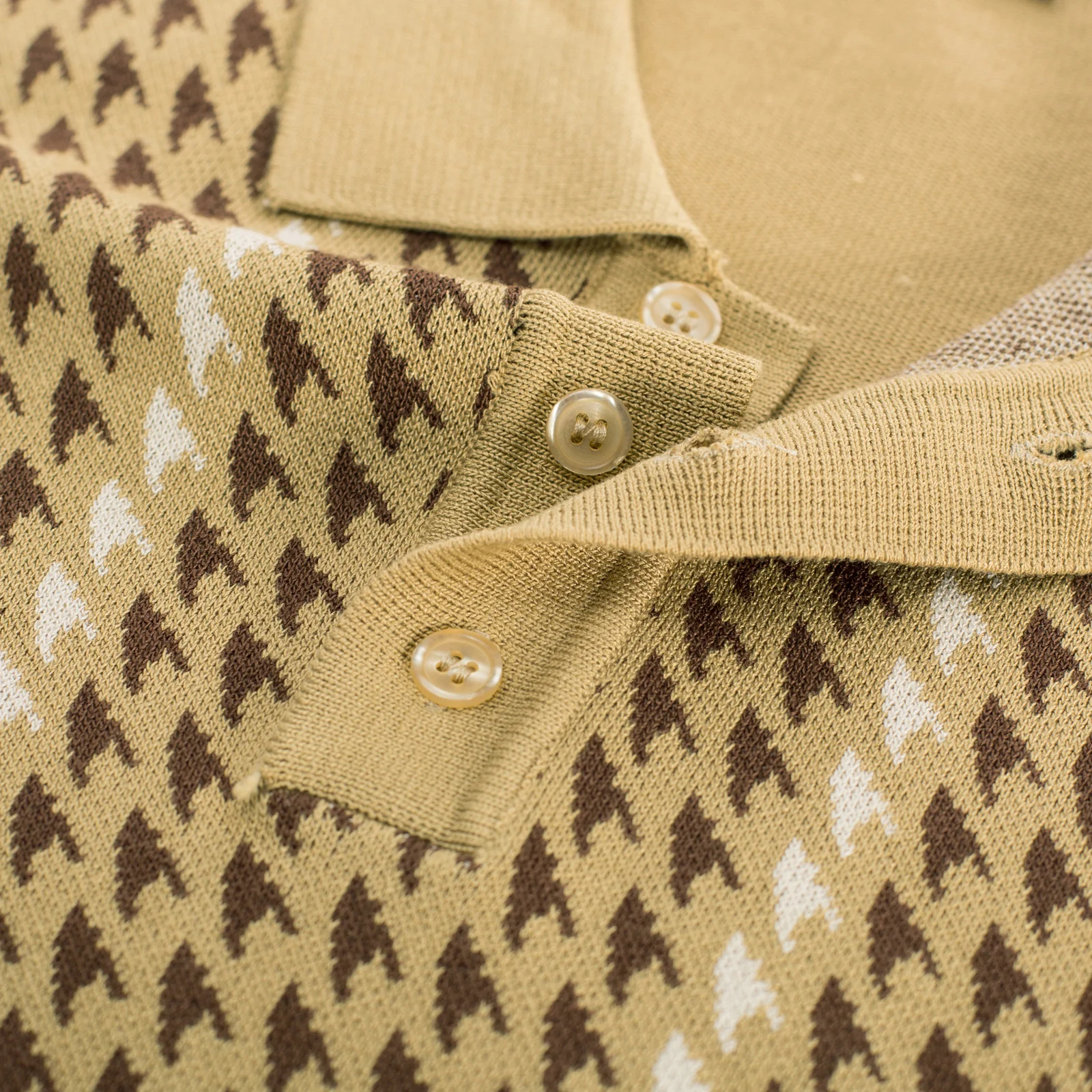 Men's Vintage Polo Shirts Lightweight Retro 70s Knit Houndstooth Golf Pullover Shirts - Image 43