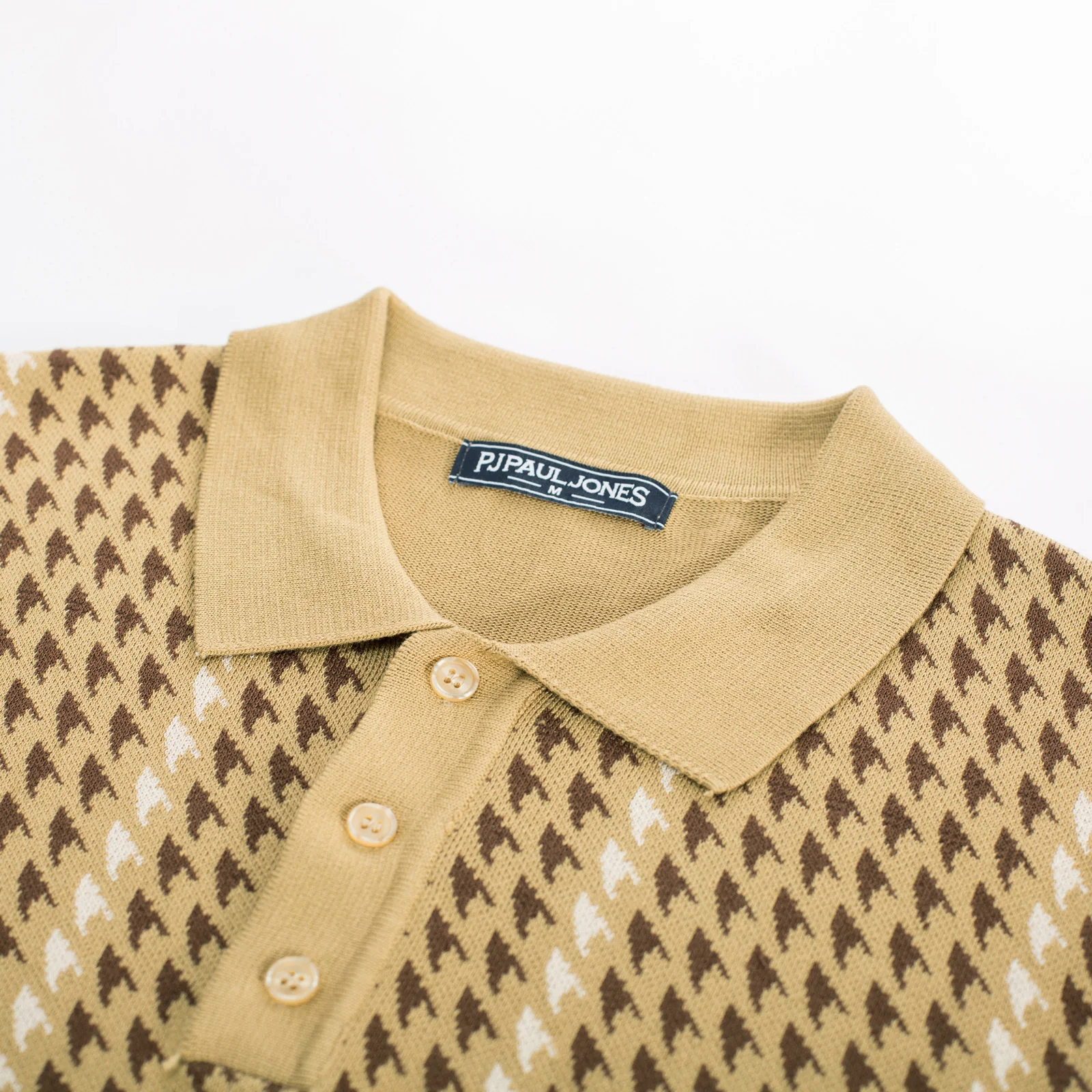 Men's Vintage Polo Shirts Lightweight Retro 70s Knit Houndstooth Golf Pullover Shirts - Image 46